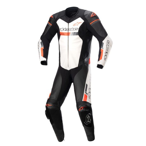 Alpinestars Gp Force Chaser Leather Suit 1 Pc B/W/R Fluo 50